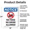 Signmission No Food No Drink Allowed, 18 in W x Rectangle, Plastic OS-2PACK-NS-P-1824-V-14565 - alternate 5